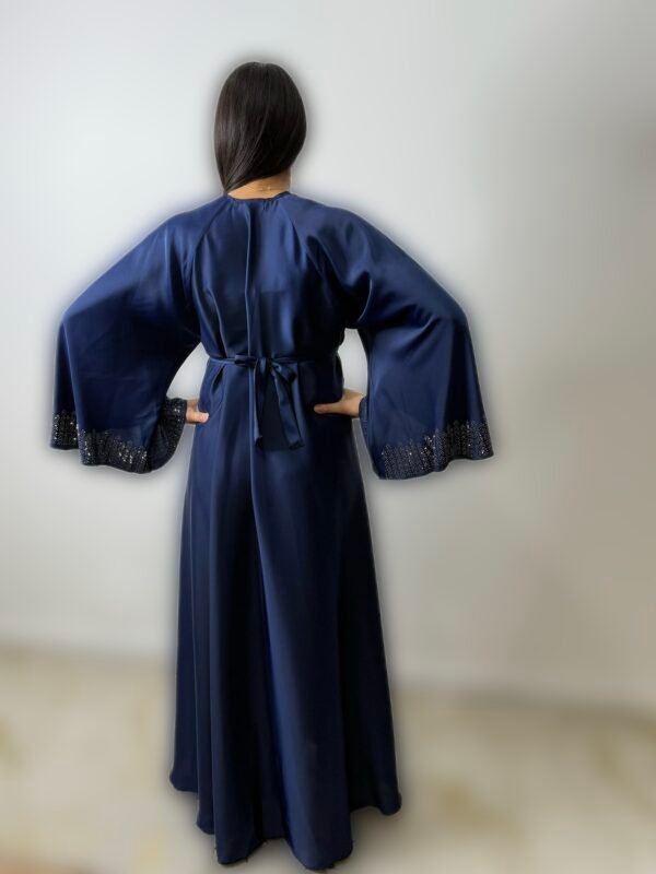 Kimono Asian bleu strass – Image 2