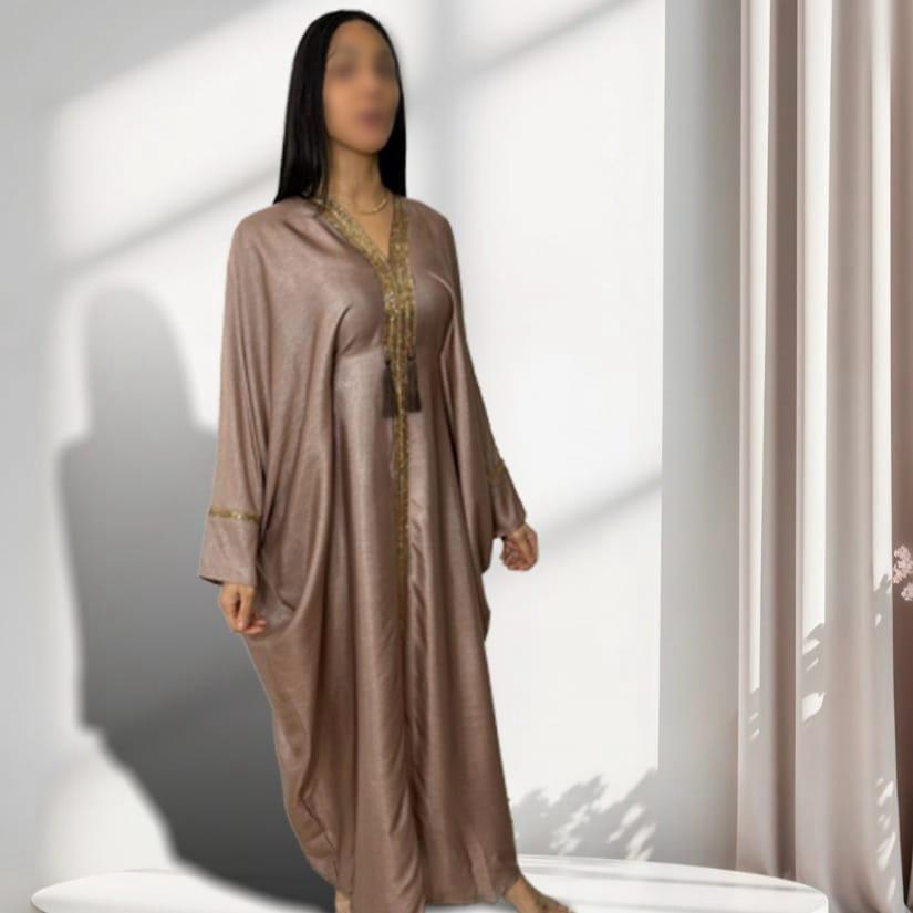 Abaya inspi Arabic taupe et or