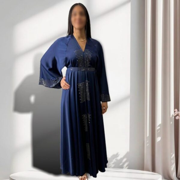 Kimono Asian bleu strass